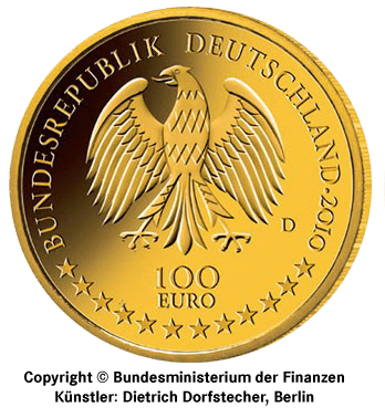 1/2 oz Gold 100 Euro Deutschland 2010 UNESCO Welterbe Würzburger Residenz 
