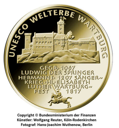 1/2 oz Gold 100 Euro Deutschland 2011 UNESCO Welterbe - Wartburg 