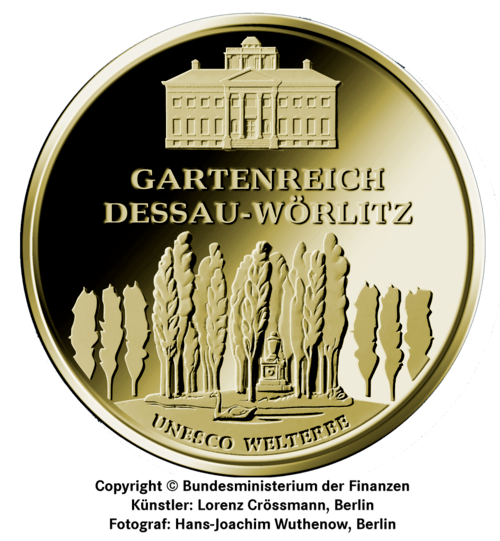  Vorderseite 1/2 oz Gold 100 Euro Deutschland 2013 UNESCO Welterbe - Gartenreich Dessau-Wörlitz 