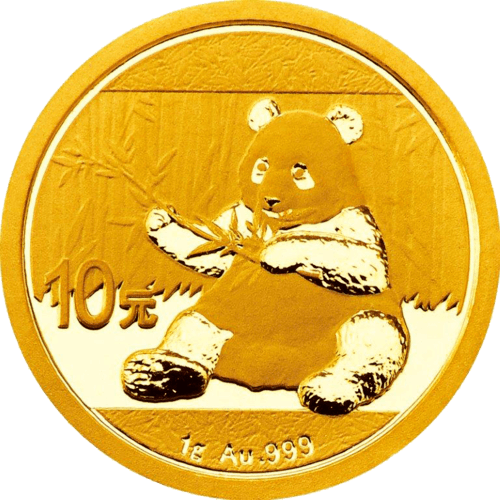 Vorderseite Goldmünze 1 Gramm China Panda 2017, der Hersteller China Mint / China Gold Coin Inc./ Shanghai Mint