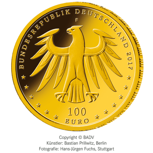 Rückseite 1/2 oz Gold 100 Euro Deutschland 2017 UNESCO Welterbe - Luthergedenkstätten Eisleben & Wittenberg 