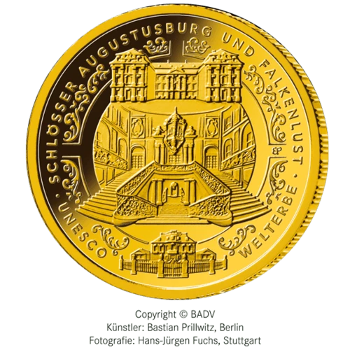 Vorderseite UNESCO Welterbe- Schlösser Augustusburg und Falkenlust 