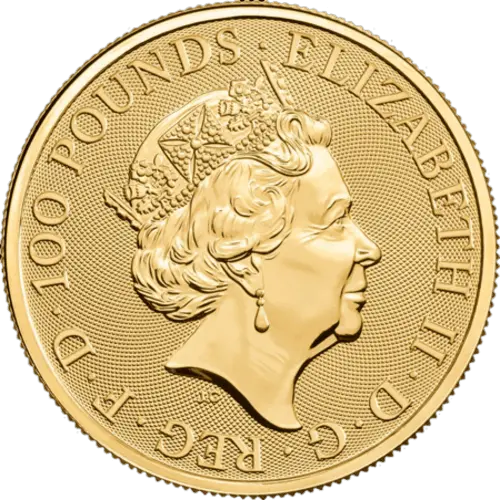 2018 queen s beasts black bull of clarence one ounce gold obverse
