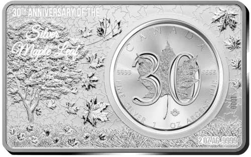 2018 sml bullion bar maple leaf 30 anniversary silber vorne