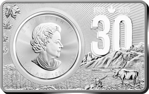 2018 sml bullion bar_maple leaf 30 anniversary silber rueck