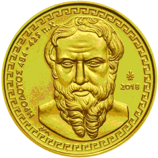 200 Euro Gold Griechenland Herodot 2018 Proof-Qualität Motivseite