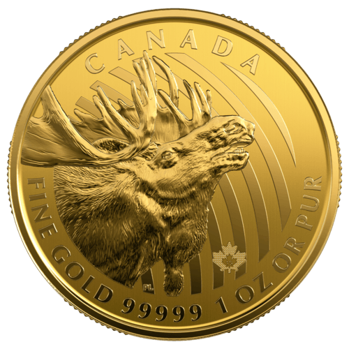 1 Unze Gold Kanada Elch 2019 Motivseite