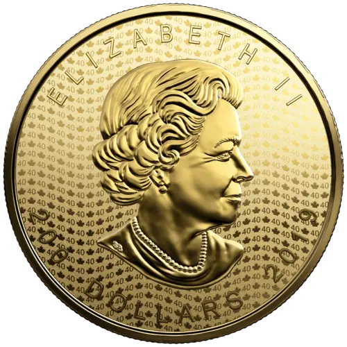 Rückseite 2 Unzen Gold Maple Leaf 40th Anniversary 2019 - Polierte Platte 