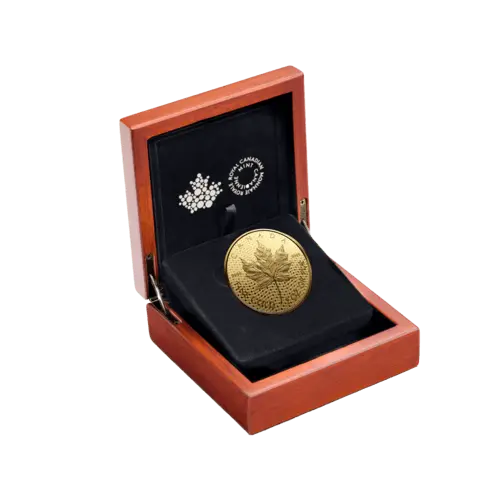 2 Unzen Gold Maple Leaf 40th Anniversary 2019 - Polierte Platte im Etui
