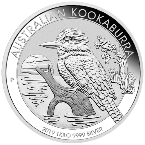 Vorderseite 1 kg Silber Kookaburra 2019 von Hersteller Perth Mint Australien