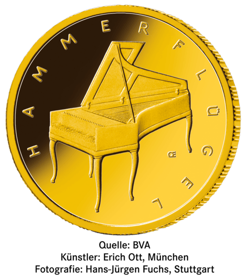 1/4 Unze Gold 50 Euro Musikinstrumente Hammerflügel 2019
