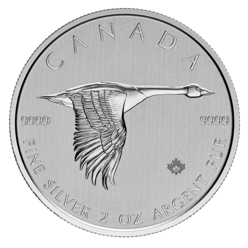 Vorderseite der 2 Unzen Silber Kanada Gans 2020 von Hersteller Royal Canadian Mint