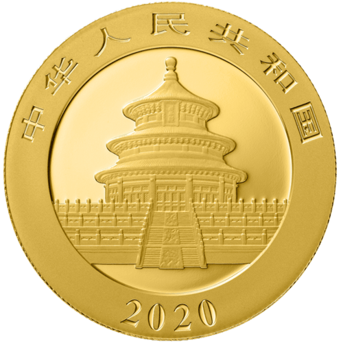 Rückseite 30 g Gold China Panda 2020