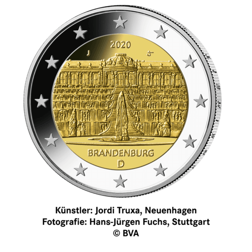 Vorderseite 2 Euro Münze Deutschland Bundesländer-Serie Brandenburg 2020, von dem Hersteller Münze Deutschland 