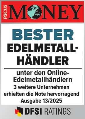 Bei uns* sind Sie in guten Händen. FOCUS MONEY hat GoldSilberShop.de mehrfach als Besten Edelmetallhändler ausgezeichnet!