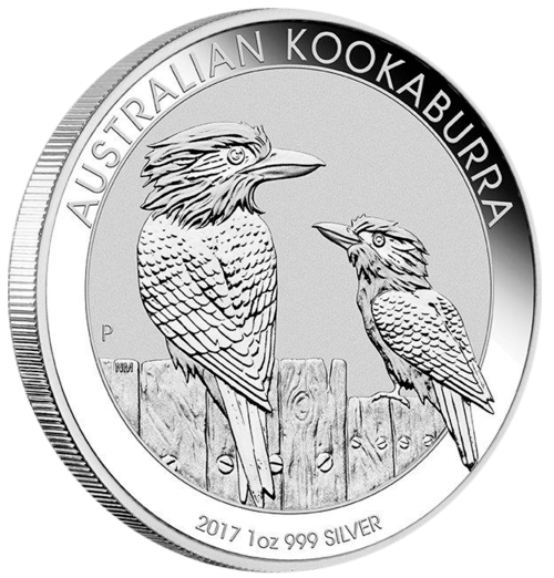 Seitenansicht der 1 Unze Silber Kookaburra 2017 von Hersteller Perth Mint