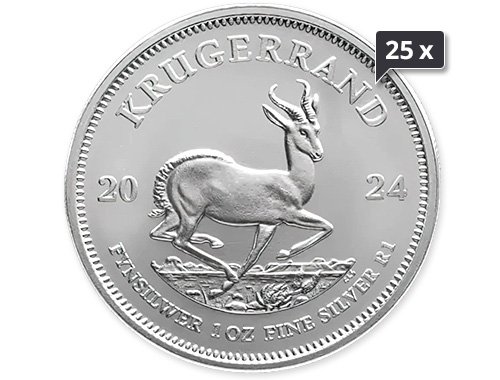 25 x 1 Unze Silber Krügerrand 2024
