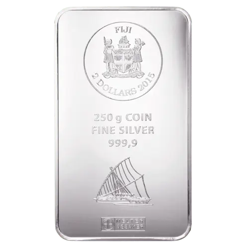 250 g Silber Argor Heraeus Fiji Islands Münzbarren geprägt von Hersteller Argor-Heraeus