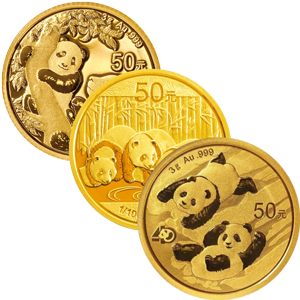 1/10 Unze Gold China Panda diverse Jahrgänge