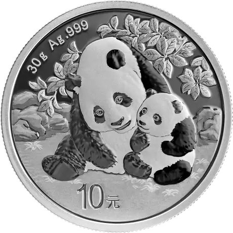 30 g China Panda Silbermünze Motivseite 2024