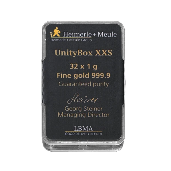 32 x 1 g Gold UnityBox XXS Heimerle und Meule 32 x 1 g Gold UnityBox XXS Heimerle und Meule