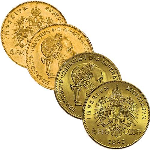 2,91 g Gold Österreich 4 Florin diverse Jahrgänge Sammelbild