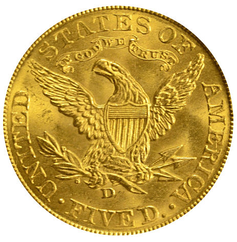 Rückseite 5 US-Dollar Gold Liberty Head