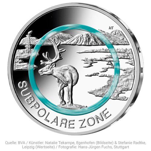 Vorderseite der 5 Euro-Sammlermünze 2020 Subpolare Zone von Münze Deutschland