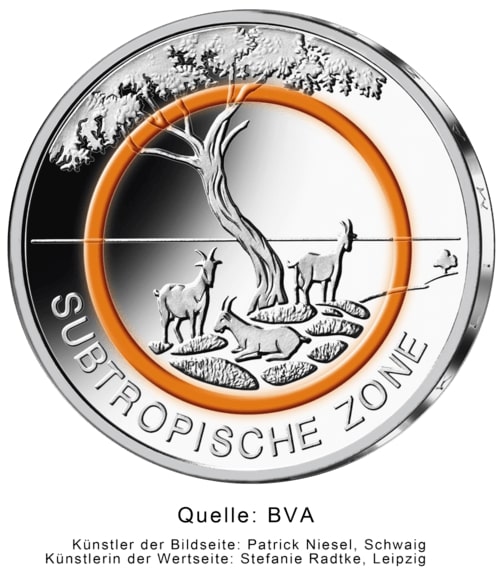 5 Euro Münze Subtropische Zone Wert 2018 Sammlermünze Subtropische Zone 5 Euro I online kaufen