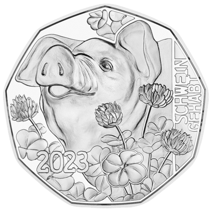7,78 g Silber Schwein gehabt 2023