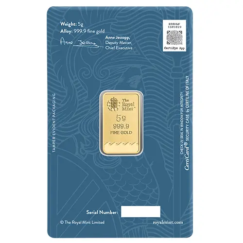 5 g Goldbarren Britannia Royal Mint NEU