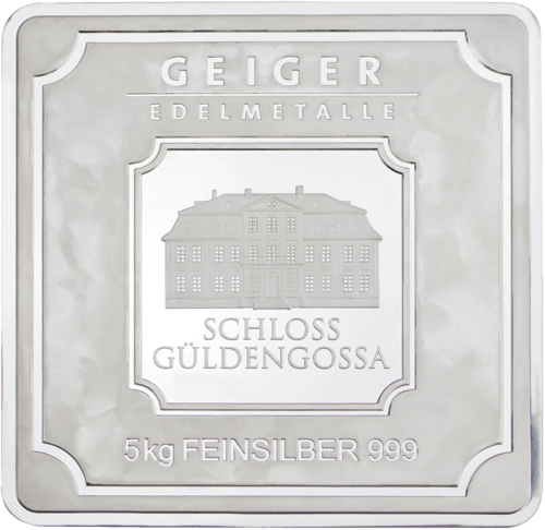 5 kg Silberbarren Geiger original von Hersteller Geiger Edelmetalle AG