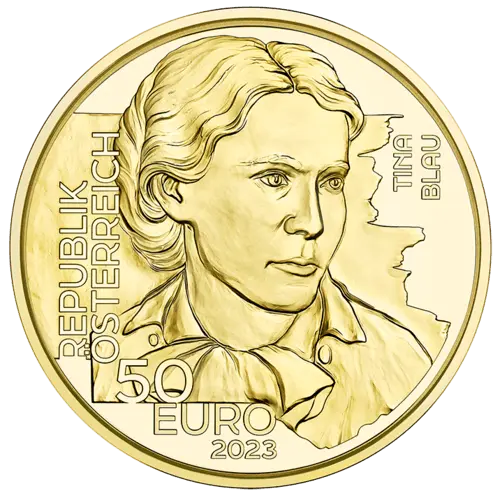 1/4 oz Gold Tina Blau 2023 - Polierte Platte