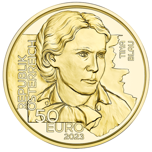 1/4 oz Gold Tina Blau 2023 - Polierte Platte