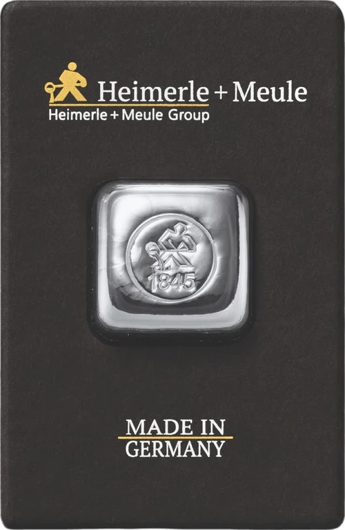 50 g Silberbarren Heimerle und Meule gegossen 50 g Silberbarren Heimerle und Meule gegossen