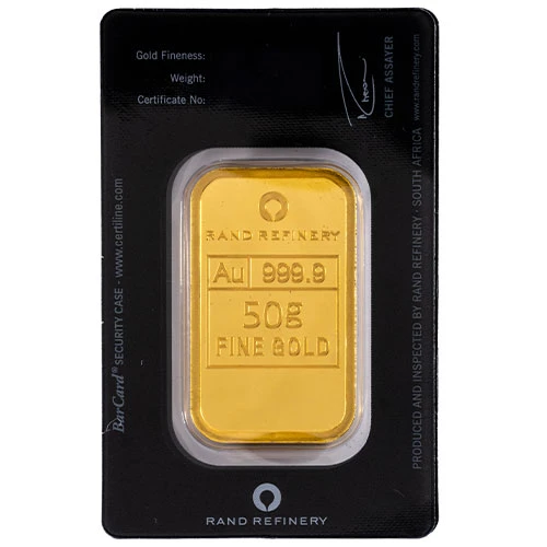 50 g Goldbarren Rand Refinery