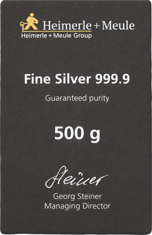500 g Silberbarren Heimerle und Meule gegossen