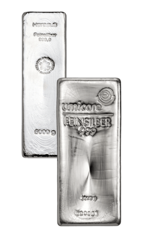 5kg Silberbarren von Hersteller Umicore | Silberbarren 5kg von  Hersteller Umicore
