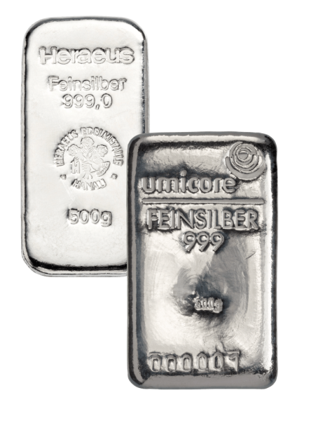 500 g Silberbarren (zollfrei)