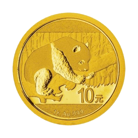 Vorderseite Goldmünze 1 Gramm China Panda 2016, der Hersteller China Mint / China Gold Coin Inc./ Shanghai Mint