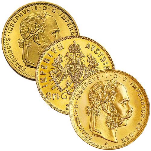 5,81 g Gold Österreich 8 Florin diverse Jahrgänge Sammelbild