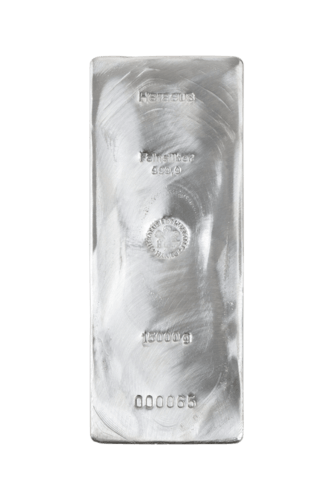 15 Kilogramm Silberbarren Feinsilber 999 von umicore in Verpackung