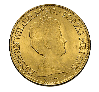 Vorderseite 10 Gulden Goldmünze Niederlande diverse Jahrgänge, von dem Hersteller Koninklijke Nederlandse Munt