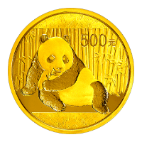 Vorderseite Goldmünze 1 Unze China Panda 2015, der Hersteller China Mint / China Gold Coin Inc./ Shanghai Mint 