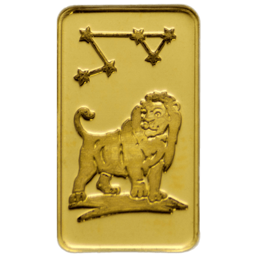 Vorderseite Goldbarren Sternzeichen Löwe 1 Gramm, der Hersteller MünzManufaktur