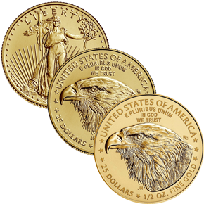 1/2 Unze Gold American Eagle diverse Jahrgänge Typ 2