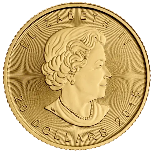 Rückseite Goldmünze 1/2 Unze Maple Leaf diverse Jahrgänge, der Hersteller Royal Canadian Mint