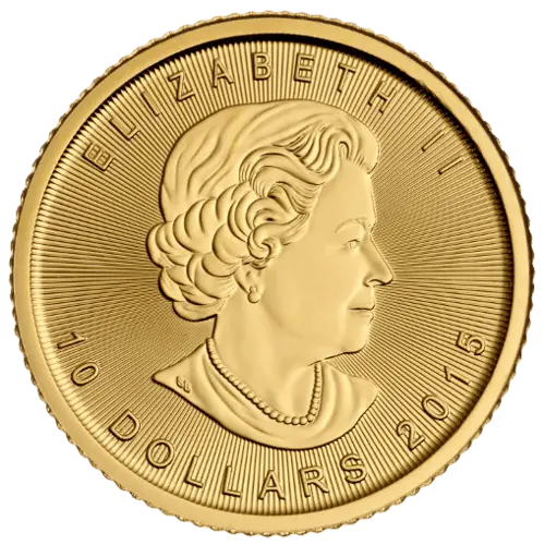 Rückseite Goldmünze 1/4 Unze Maple Leaf diverse Jahrgänge, der Hersteller Royal Canadian Mint