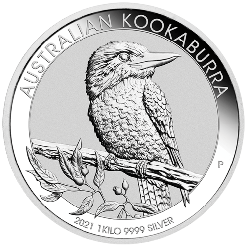 Vorderseite 2 kg Silber Kookaburra 2021 von Hersteller Perth Mint Australien