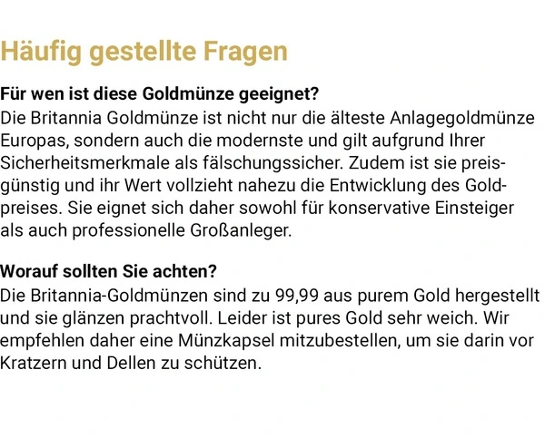britannia gold faq